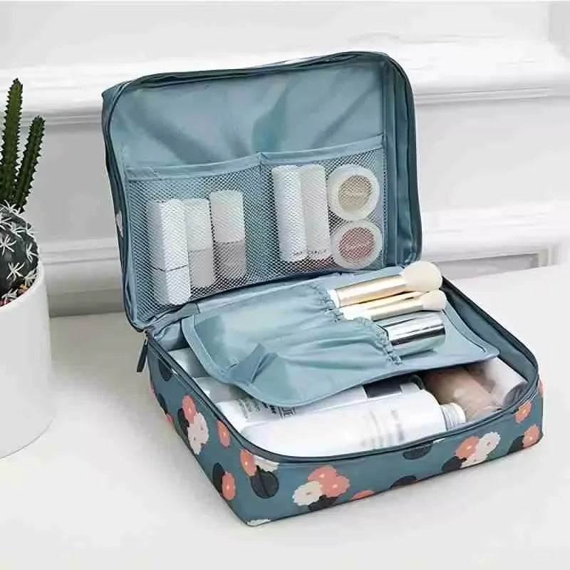 Printed Travel Cosmetic Pouch – Makeup Organizer