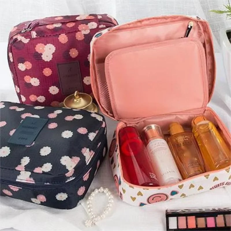 Printed Travel Cosmetic Pouch – Makeup Organizer