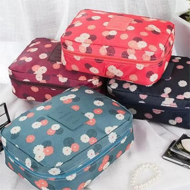 Printed Travel Cosmetic Pouch – Makeup Organizer