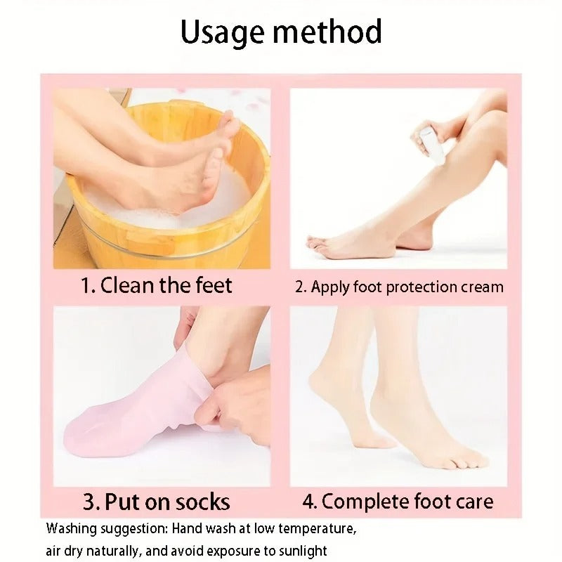 Anti-Slip Jelly Socks – Soft Silicone Heel Protection Socks - For Moisturizing & Anti-Crack