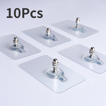 Self-Adhesive Screw Wall Hooks – Pack of 10