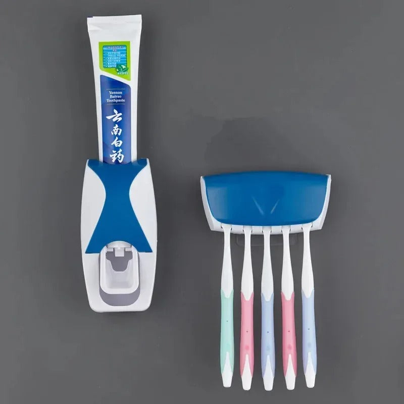 Automatic Toothpaste Dispenser With Toothbrush Holder Organiser Set