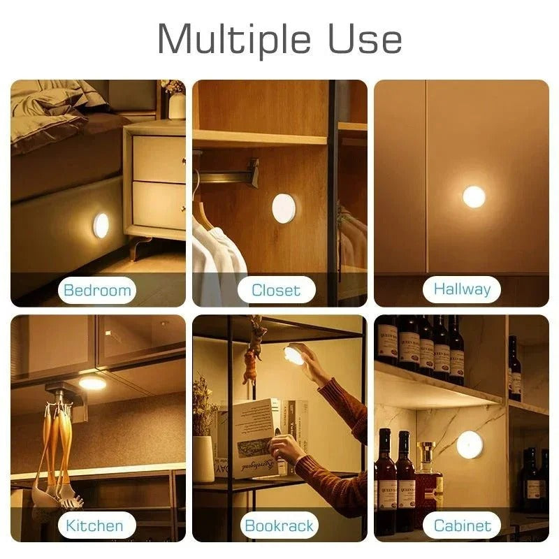 Smart Motion Sensor LED Night Light Rechargeable - Ideal for Closet, Stairs And Cabinets