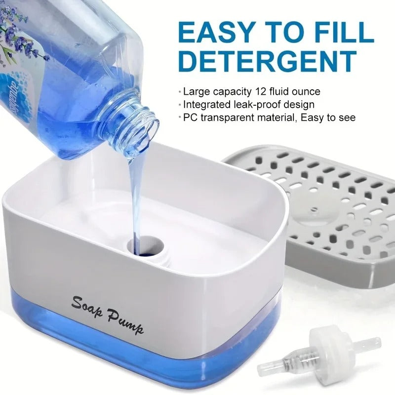 2 in 1 Liquid Soap Dispenser Automatic Soap Pump With Sponge Holder Latest Kitchen Tool Good Quality