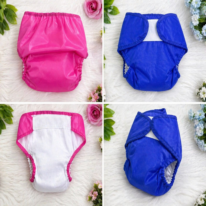 Reusable Baby Cloth Diaper – Soft & Adjustable- Soft & Comfortable - Random Colour