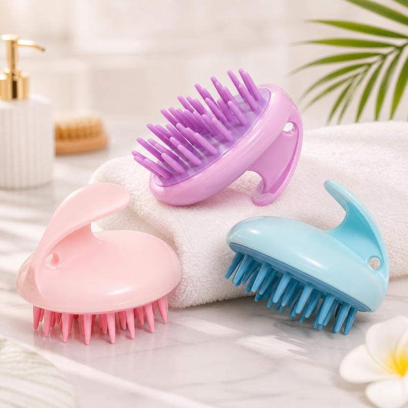 Soft Handheld Hair Massage Shampoo Brush – Wet & Dry Use for All Hair Types