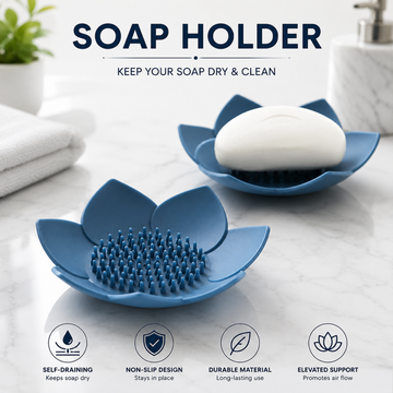 Silicone Lotus Soap Holder (Saboon Dani) for Wash Basin, Bathroom & Kitchen Sink