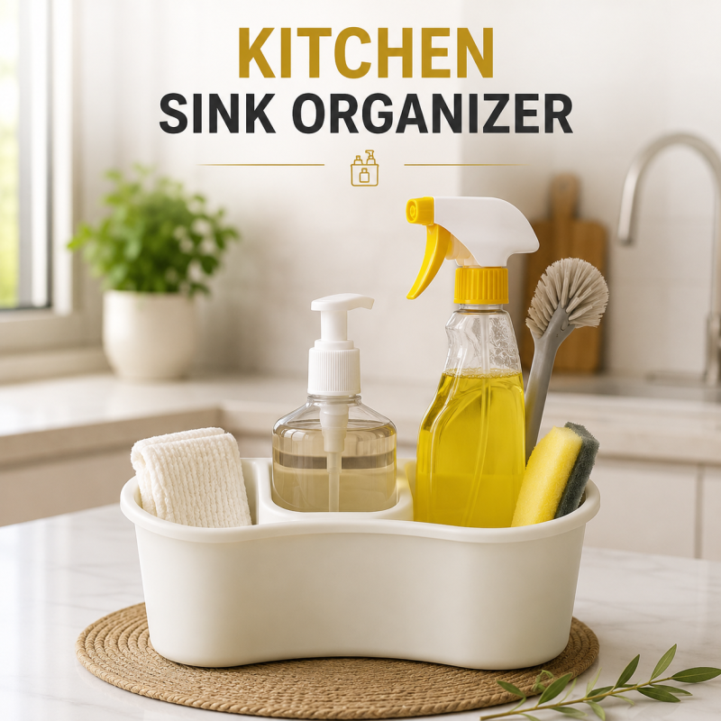 Soap Dispenser & Sponge Holder, 3-in-1, Kitchen & Washroom Organizer