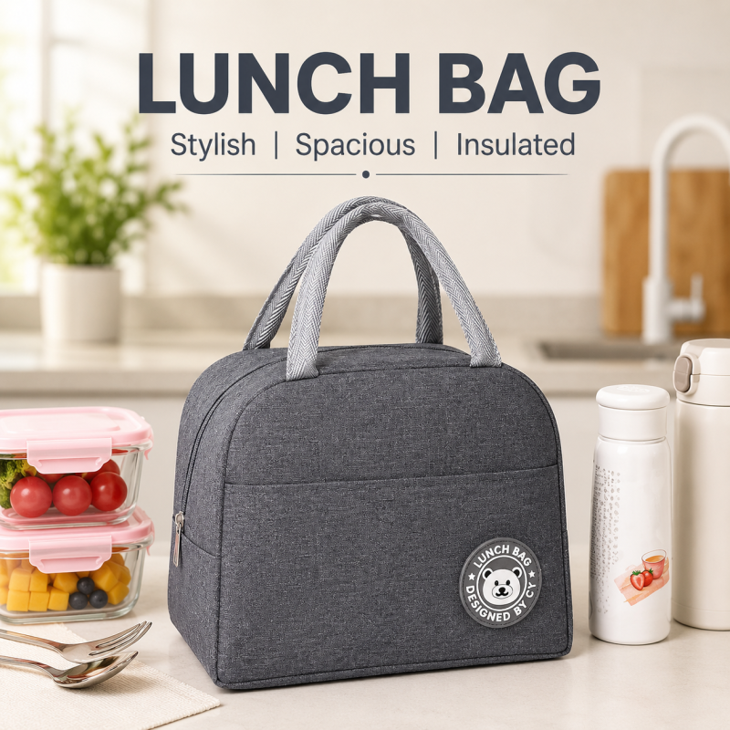 Children Lunch Bag With Inside Thermal Insulation - Portable Picnic Food Storage Bag Multipurpose