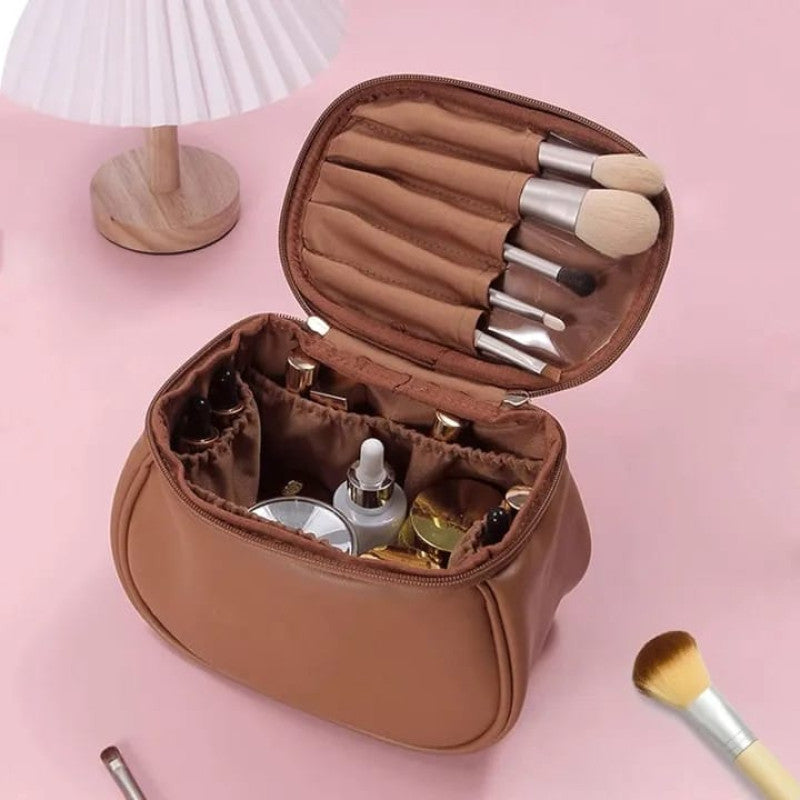 Portable makeup pouch feminine large size waterproof travel toiletries tissue cute PU ladies toiletry bag