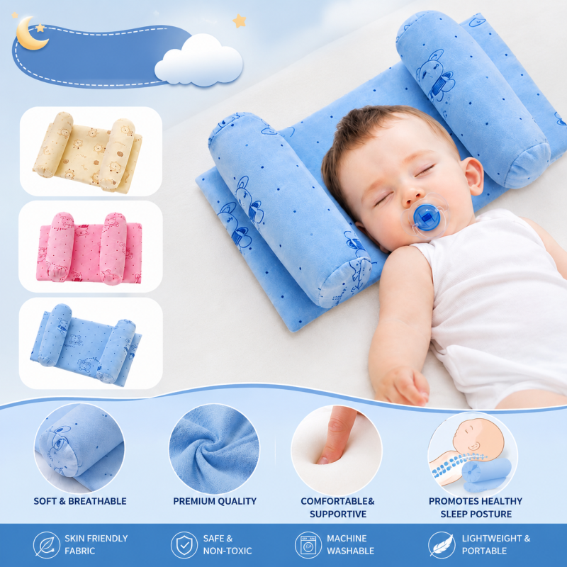 Adjustable Baby Head Shaping Pillow for Newborns - Anti Flat Head Support Cushion