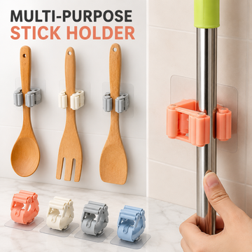 Plastic Mop Holder and Broom Holder Wall Mounted Self Adhesive Broom Stick Holder