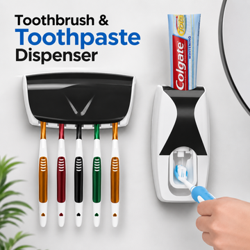 Automatic Toothpaste Dispenser With Toothbrush Holder Organiser Set