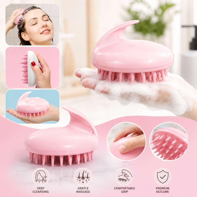 Soft Handheld Hair Massage Shampoo Brush – Wet & Dry Use for All Hair Types