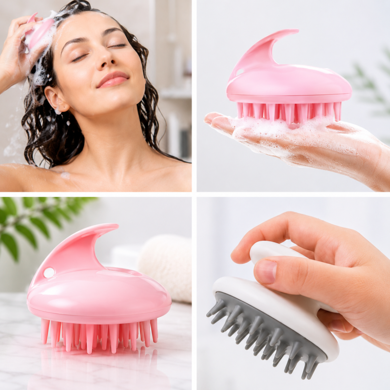 Soft Handheld Hair Massage Shampoo Brush – Wet & Dry Use for All Hair Types
