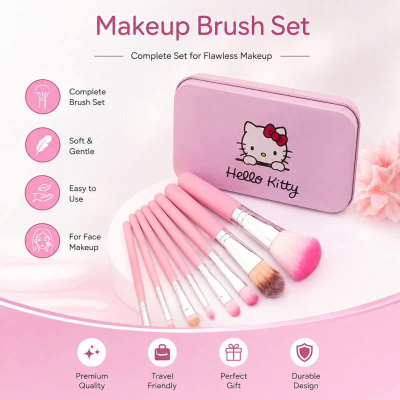 Cute Hello 7pcs Professional Makeup Foundation Powder Eye shadow Brushes Set