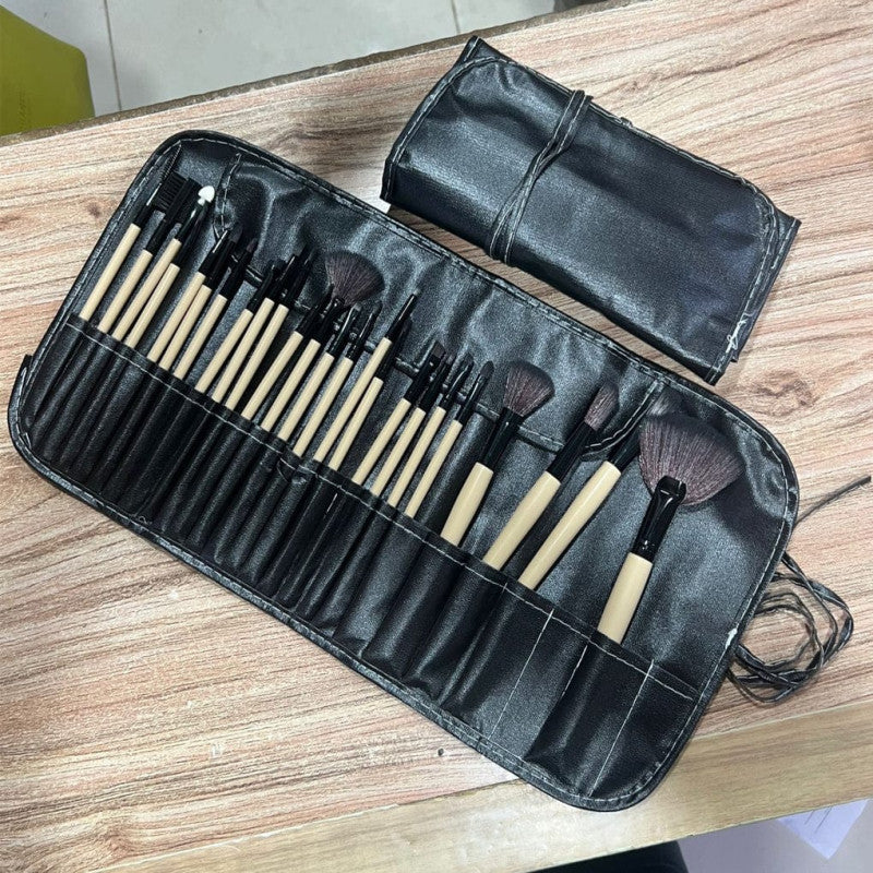 24 Pcs Professional Makeup Eyebrow Shadow Cosmetic Brush Set Kit With Pouch
