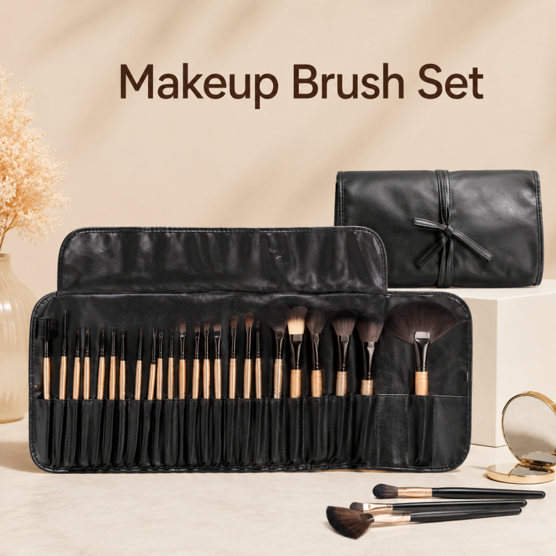 24 Pcs Professional Makeup Eyebrow Shadow Cosmetic Brush Set Kit With Pouch