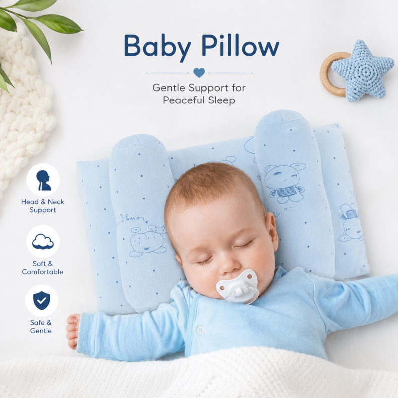 Adjustable Baby Head Shaping Pillow for Newborns - Anti Flat Head Support Cushion