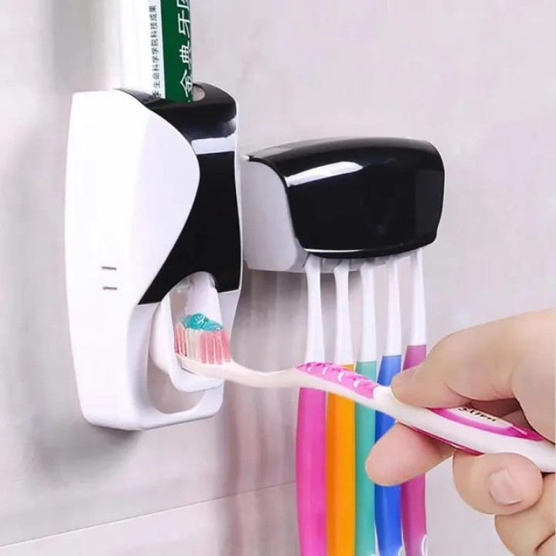 Automatic Toothpaste Dispenser With Toothbrush Holder Organiser Set
