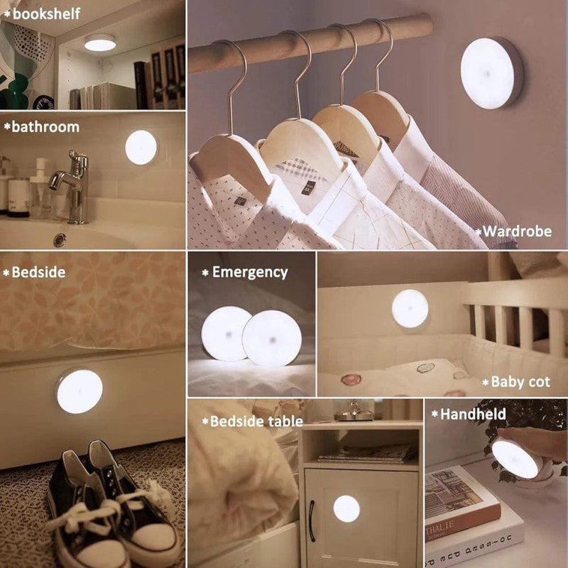 Smart Motion Sensor LED Night Light Rechargeable - Ideal for Closet, Stairs And Cabinets