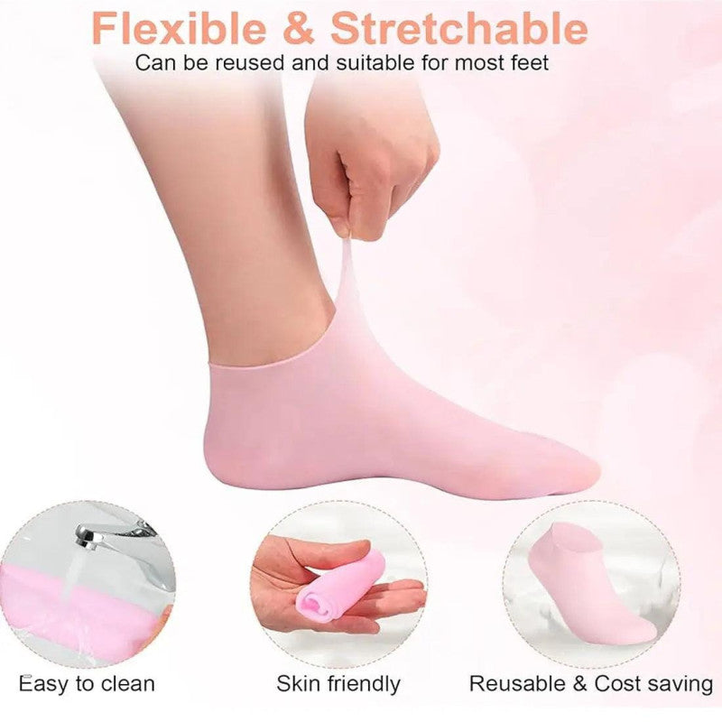 Anti-Slip Jelly Socks – Soft Silicone Heel Protection Socks - For Moisturizing & Anti-Crack