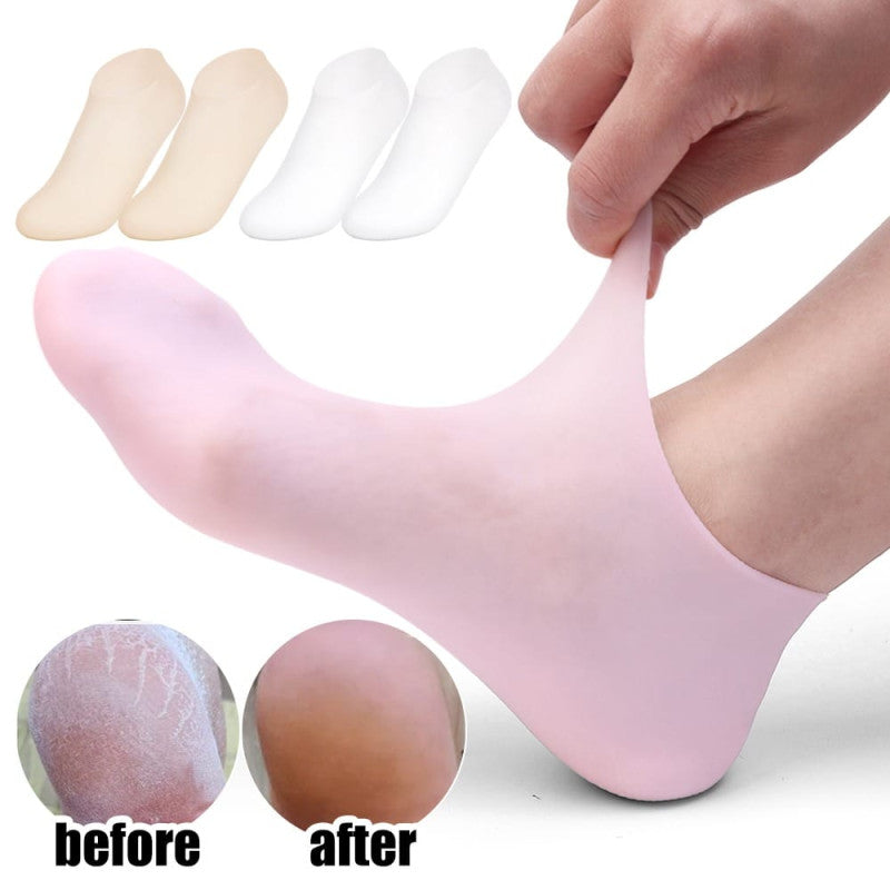 Anti-Slip Jelly Socks – Soft Silicone Heel Protection Socks - For Moisturizing & Anti-Crack