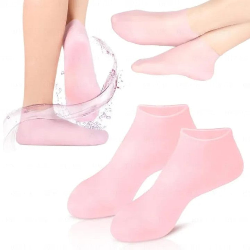 Anti-Slip Jelly Socks – Soft Silicone Heel Protection Socks - For Moisturizing & Anti-Crack