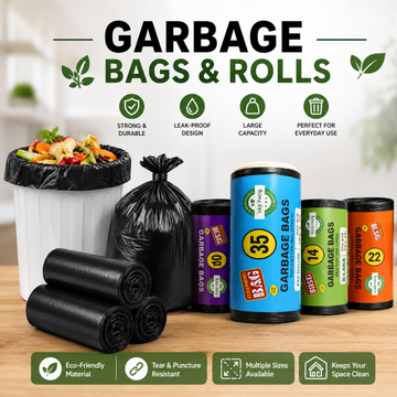 Premium Garbage Bags Roll – Heavy Duty Trash Bags For Dustbins
