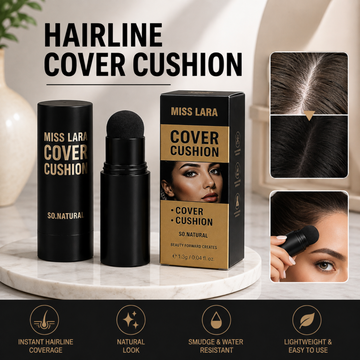 Miss Lara 2in1 Cover Cushion Professional Hairline Stamp & Eyebrows Shaping Stamp (Black)