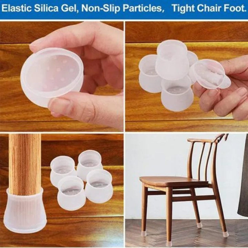 Silicone Chair Leg Cap - Furniture Table Feet Cover Bottom Pad (Pack of 4 )