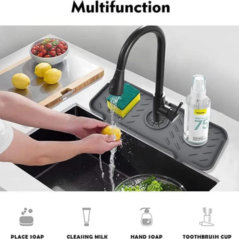 Silicone Sink Drainage Pad-Non Skid Faucet Mat for Kitchen and Bathroom