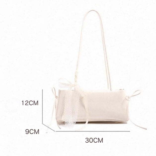 Elongated Strap Bow Bag for Women - Stylish Handbag with Bow Design & Long Strap