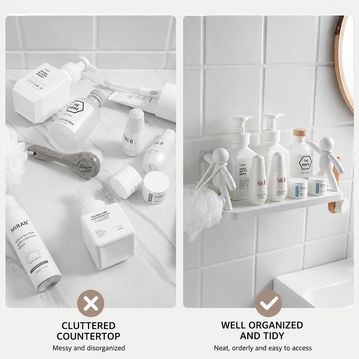 Cartoon Shaped Wall Mounted Shelf, For Bathroom Self-Adhesive No-Drill Bathroom Organizer