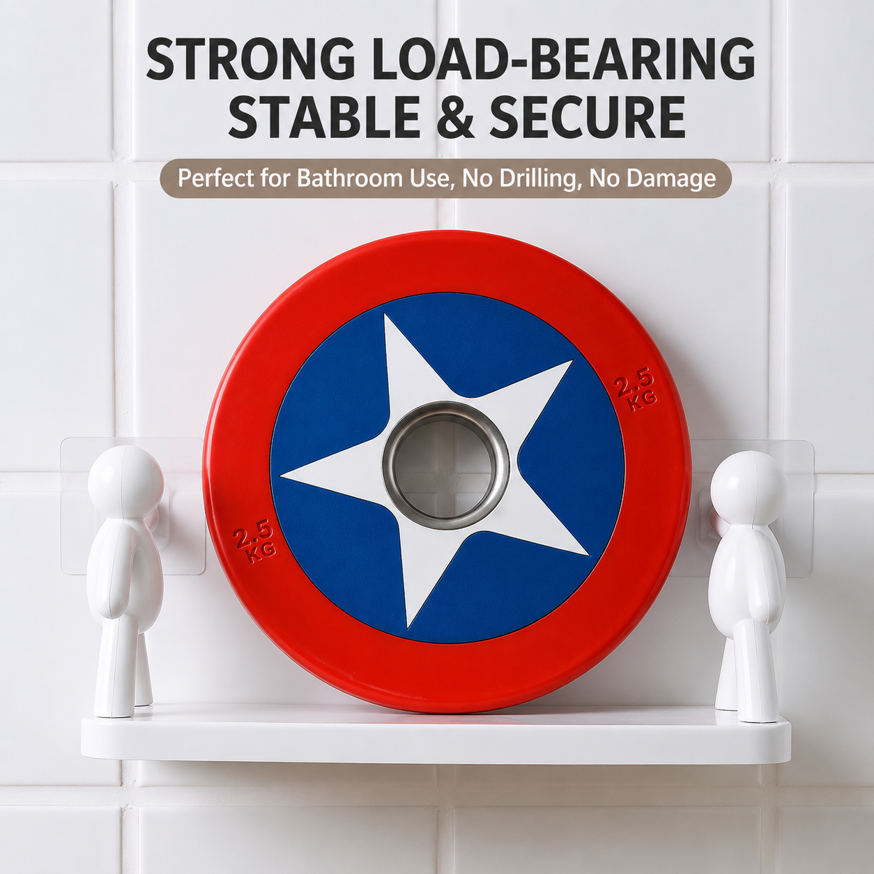 Cartoon Shaped Wall Mounted Shelf, For Bathroom Self-Adhesive No-Drill Bathroom Organizer