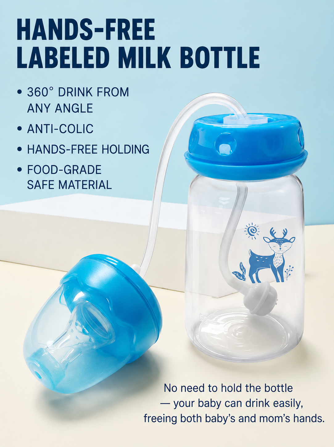 Hands Free Wide neck Feeding Bottle Set Pacifier Baby Bottle Storage Bottle Gravity Ball