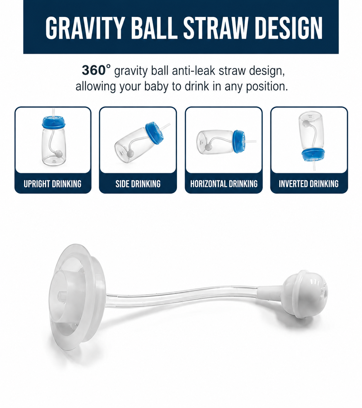 Hands Free Wide neck Feeding Bottle Set Pacifier Baby Bottle Storage Bottle Gravity Ball