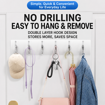 Plastic Adhesive 6 HooK Sticker Patti