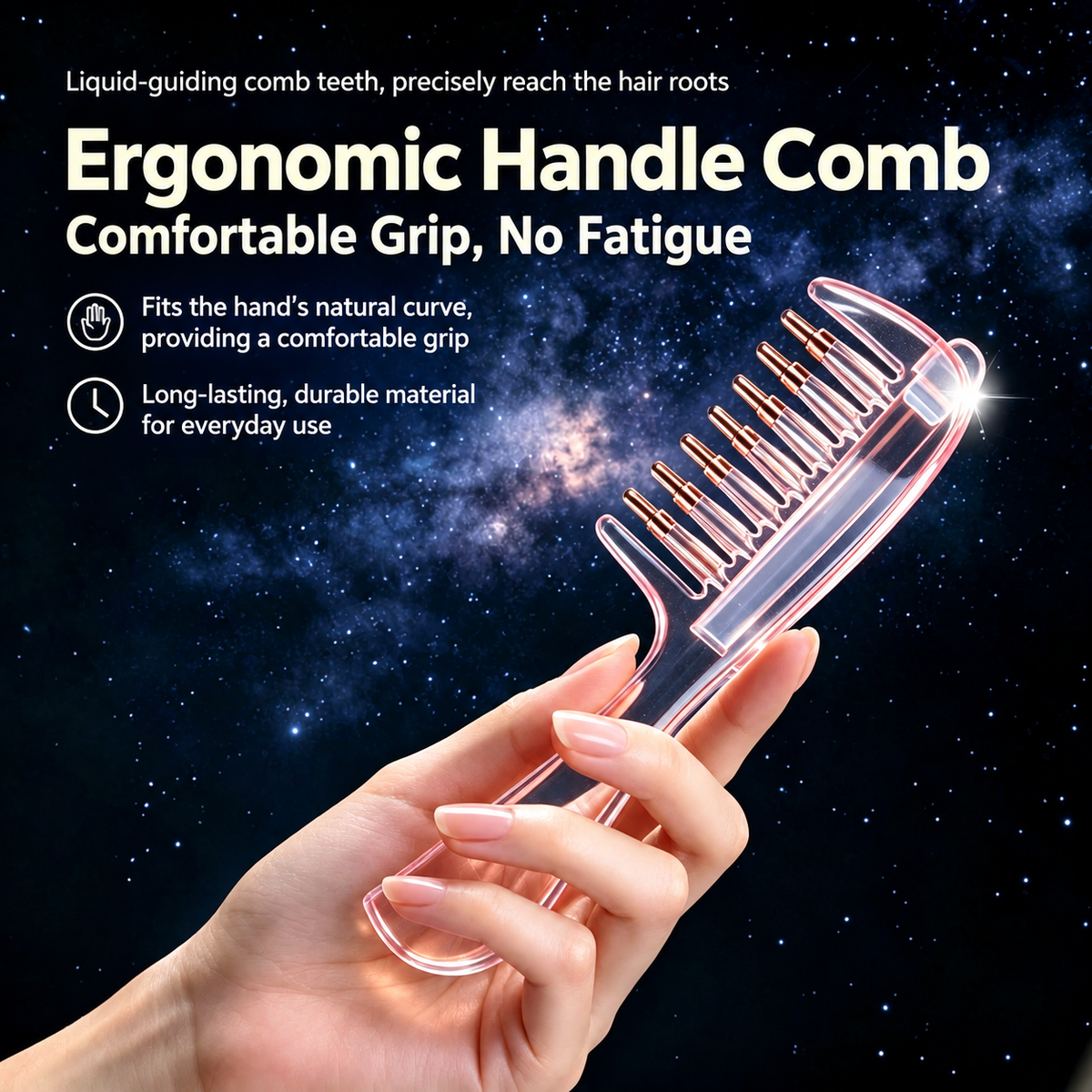 Hair Oil Application Comb, Transparent Liquid Level Storage Hair Root Brush | Roller Ball Liquid Guide | Ensures Even Distribution Of Oil In Hair Roots