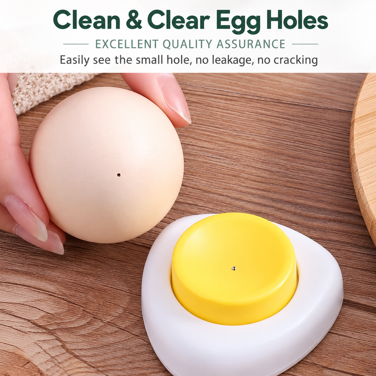 Manual Egg Punch Tool Stainless Steel Needle Pricker With Stable Plastic Base Home Kitchen Tool For Perfect Boiled Egg Prep
