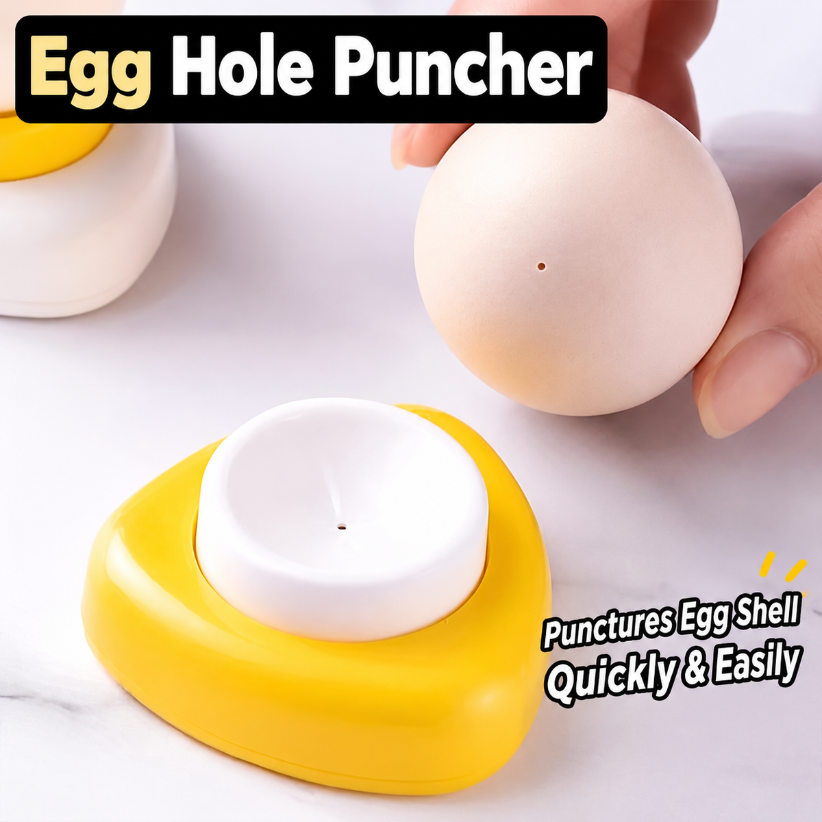 Manual Egg Punch Tool Stainless Steel Needle Pricker With Stable Plastic Base Home Kitchen Tool For Perfect Boiled Egg Prep