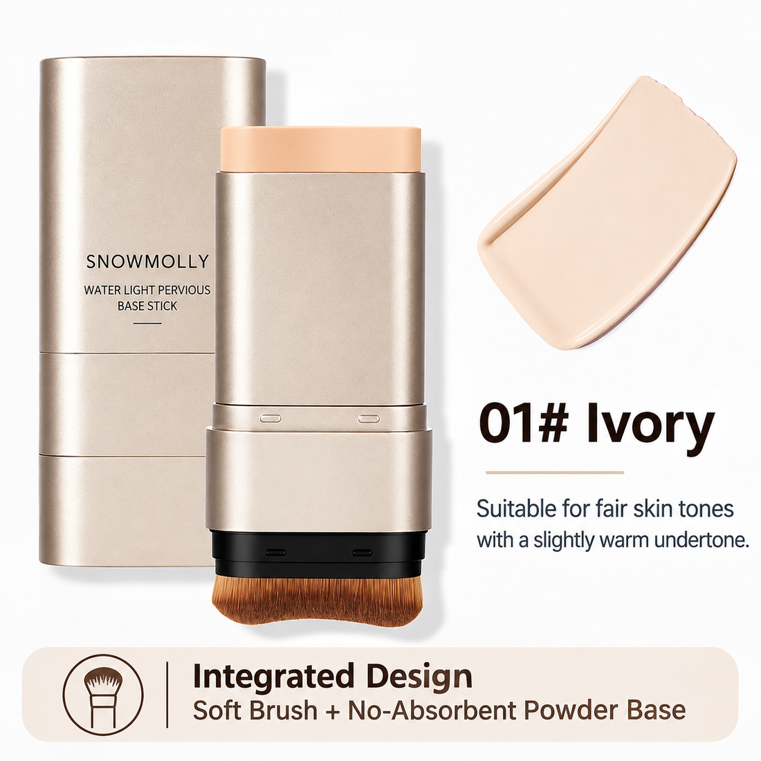 Korean Waterproof Glow Stick Foundation | Hydrating & Long-Lasting Cream Foundation Stick | Smooth, Lightweight, and Easy to Blend | Natural Dewy Finish for All Skin Types | Portable & Travel-Friendly Makeup Stick | Full Coverage with Moist