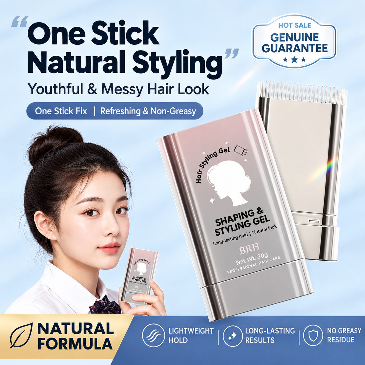 Genuine Hair Styling Finishing Cream and Hair Comb for Women, Anti-Frizz,With Luxurious Fragrance Non-Greasy Magic Tool