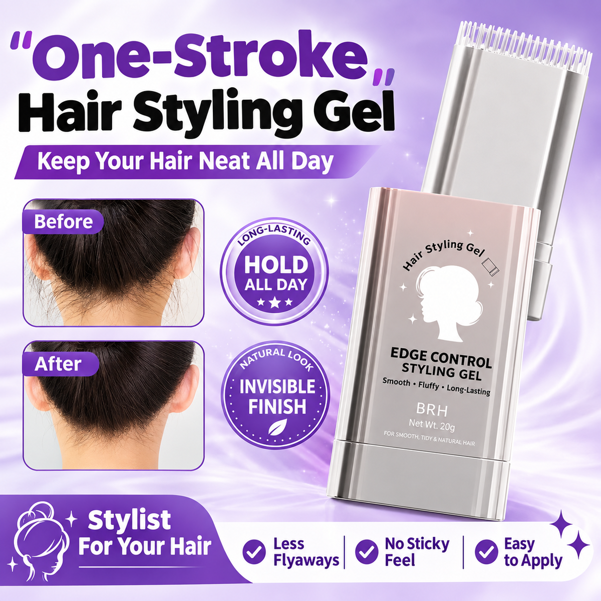 Genuine Hair Styling Finishing Cream and Hair Comb for Women, Anti-Frizz,With Luxurious Fragrance Non-Greasy Magic Tool