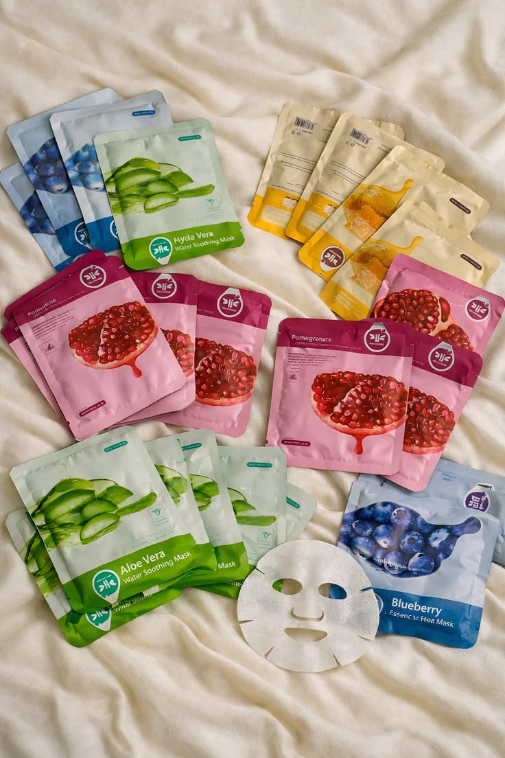 Pouqur Poquanyun Hydrating and Moisturizing Mask Fruit Mask Moisturizing and Hydrating Plant Mask Random Pack of 6
