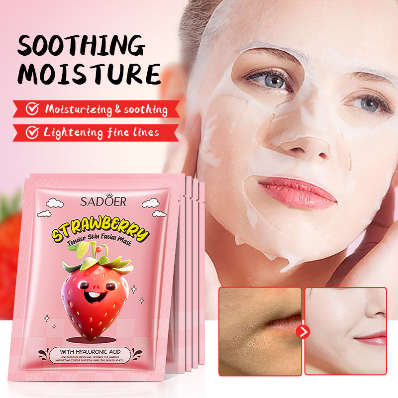 BIOAQUA/SADOER Fruit Plant Extract Moisturizing Glowing , Anti Ageng Deep Repair Hydrating, Radiance Boost, Calming, Skin Care Face Sheet Masks