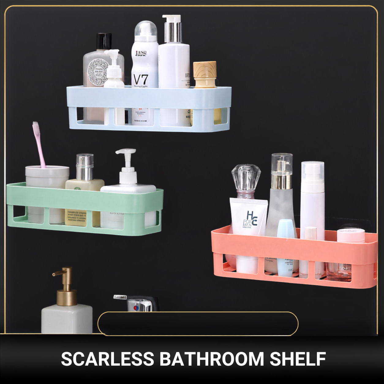Multipurpose Kitchen Bathroom Shelf Wall Holder Storage Rack Box