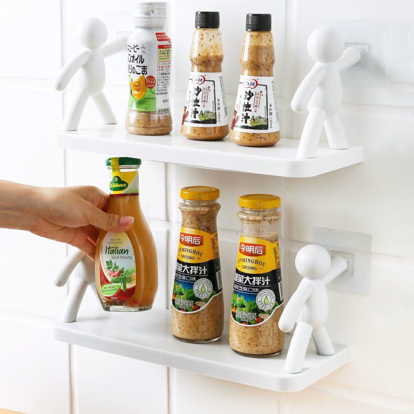 Cartoon Shaped Wall Mounted Shelf, For Bathroom Self-Adhesive No-Drill Bathroom Organizer