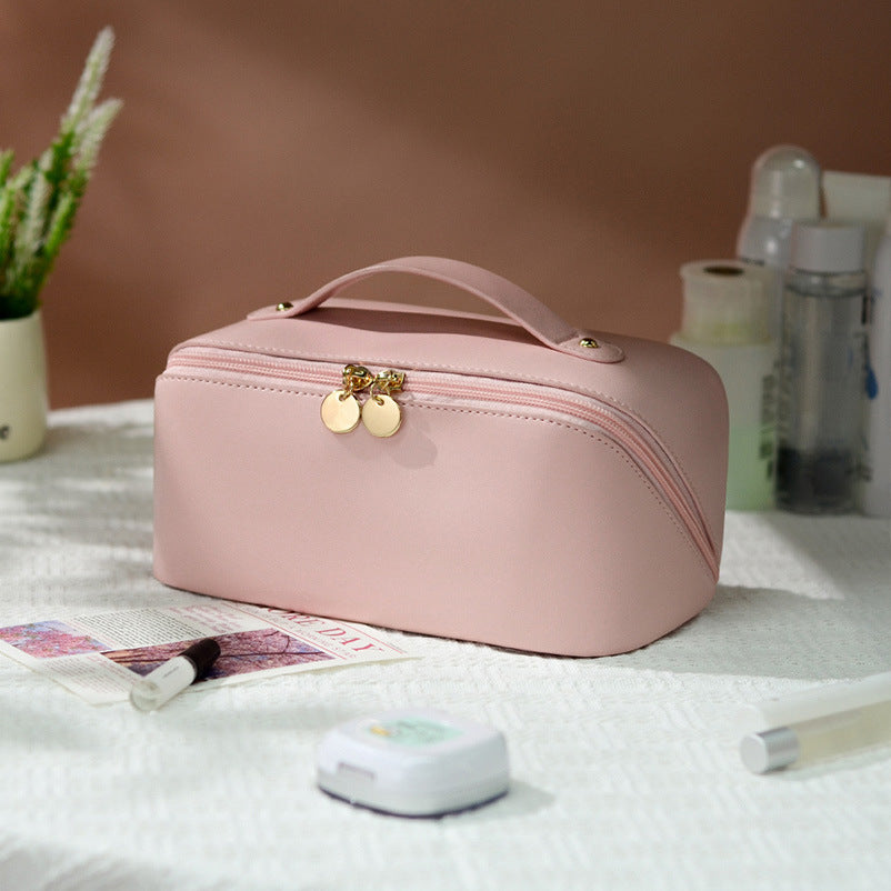Large Leather Travel Cosmetic Bag – Makeup Organizer