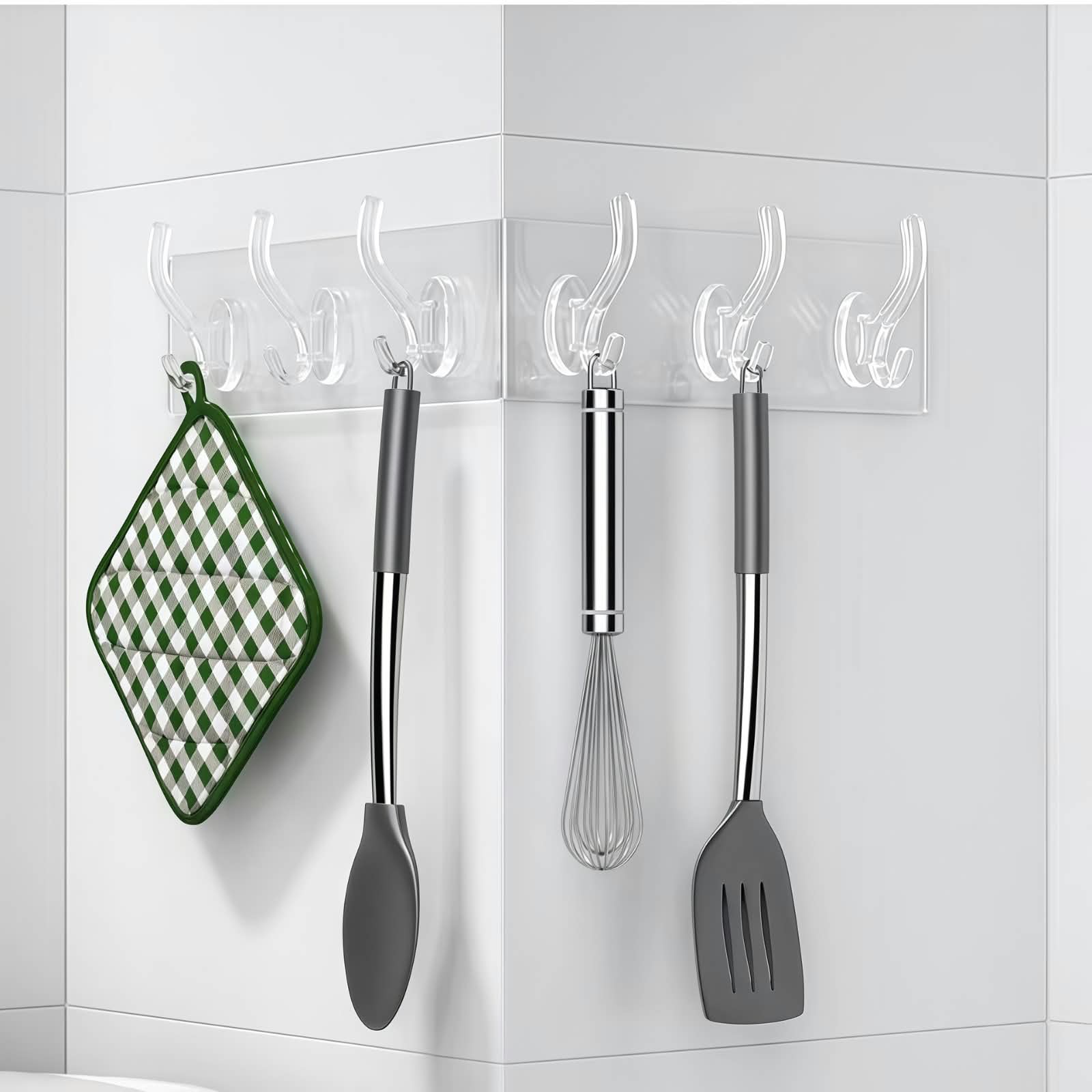 Plastic Adhesive 6 HooK Sticker Patti